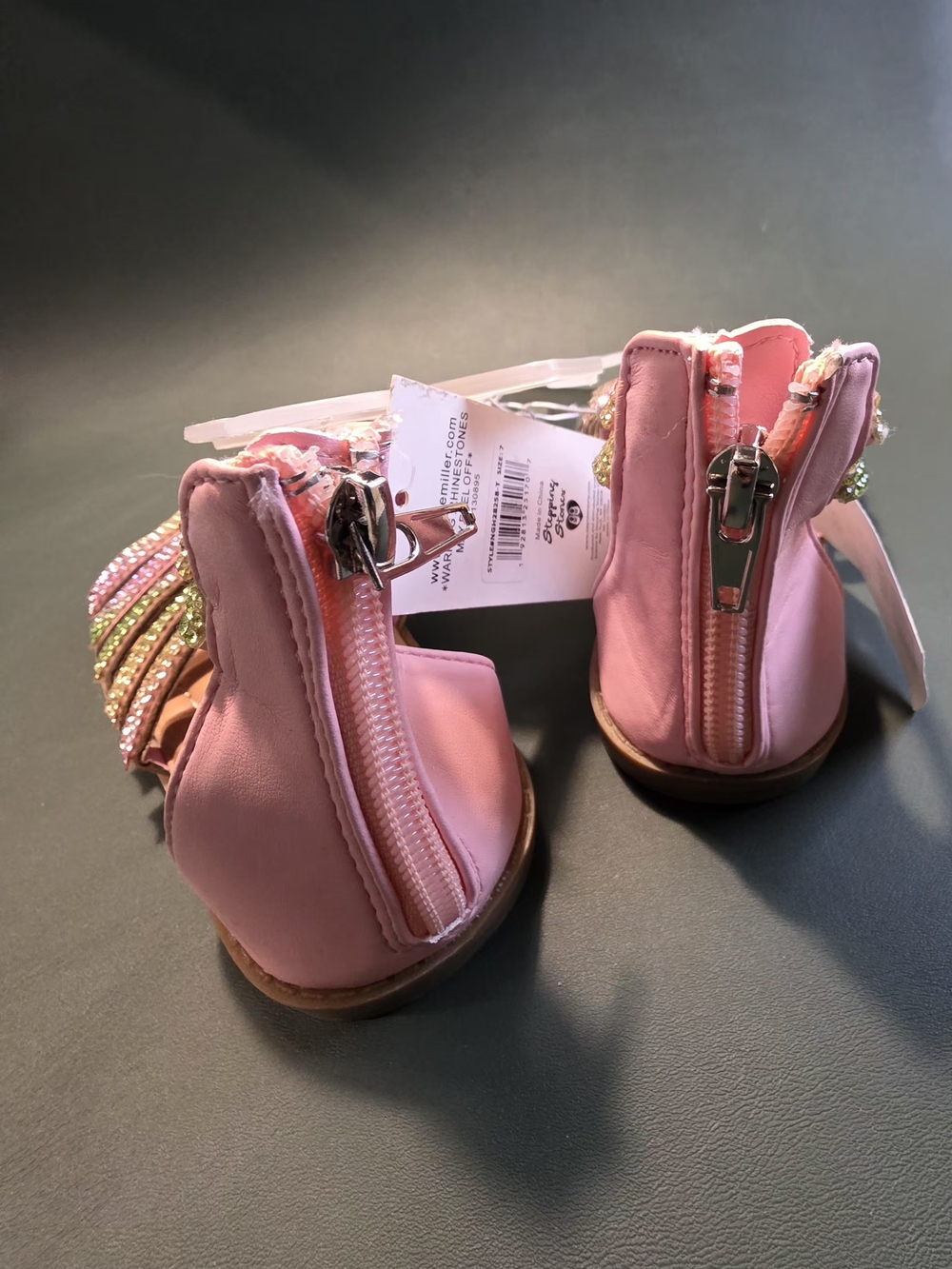 Girls' Multi-Color Rhinestone Gladiator Sandals - Picture 7 of 8